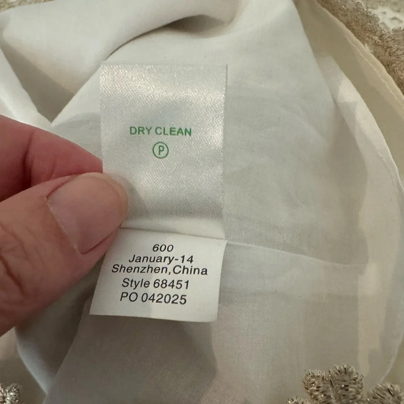 Lilly Pulitzer Meredith Shift Gold Metallic Lotti Daisy Lace Crochet Party Sz 0 - Picture 7 of 9